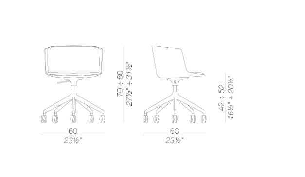 Регулируемая высота ткани поворотный стул с колесами Lapalma ARCH-00060053 - Вид №3