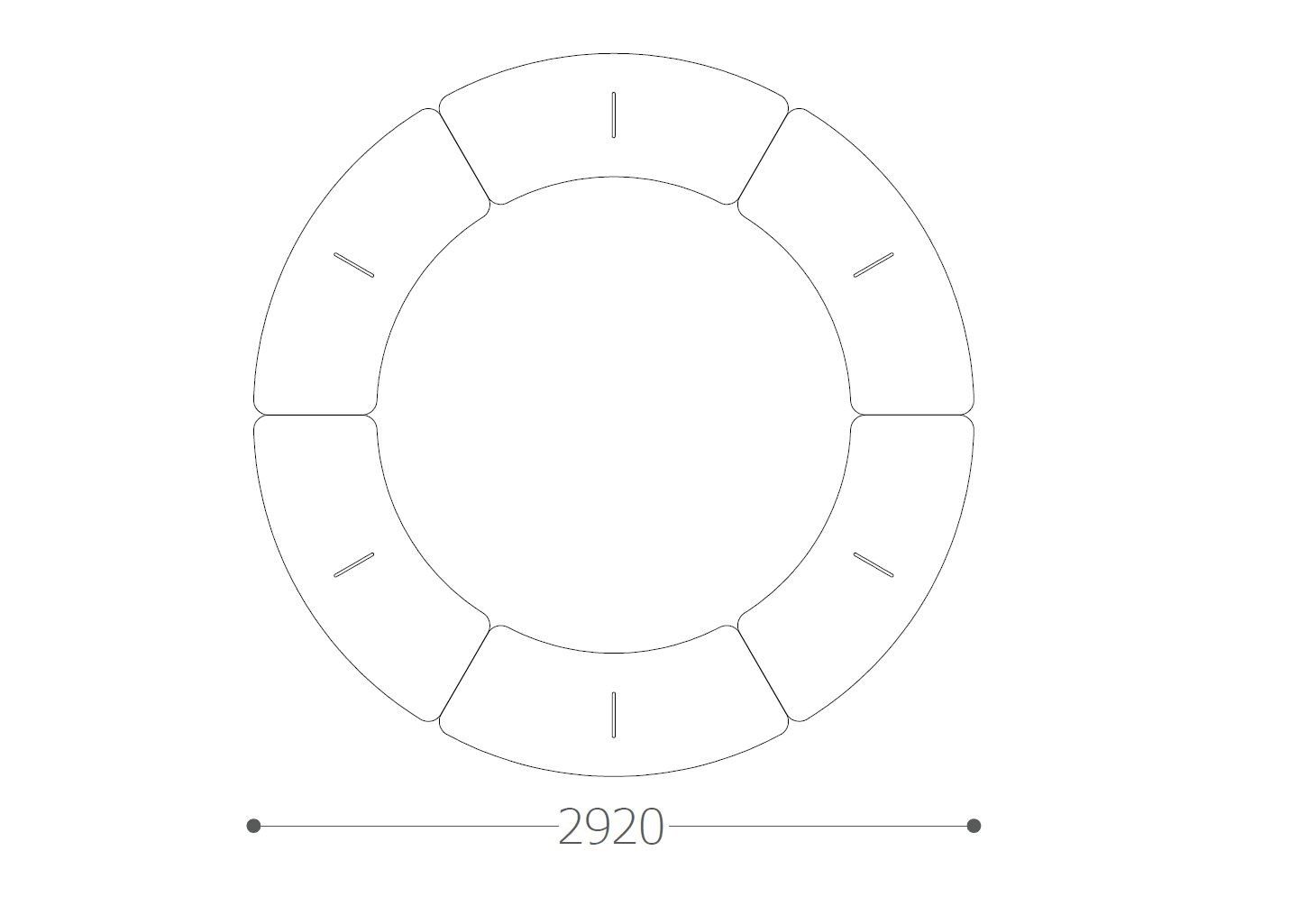 Тканевый изогнутый модульный диван VAGHI Mewa ARCH-00017946 - Вид №1