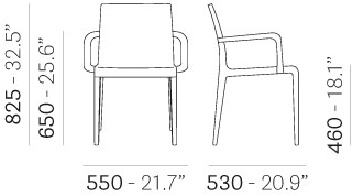 Pedrali Стул из массива дерева с подлокотниками Young 425 - Вид №3