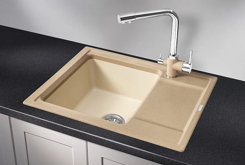 HI-65, ПЕСОК/БРЮТ,ГИБРИД кухонная мойка , кварц GRANULA HI-65-ST114