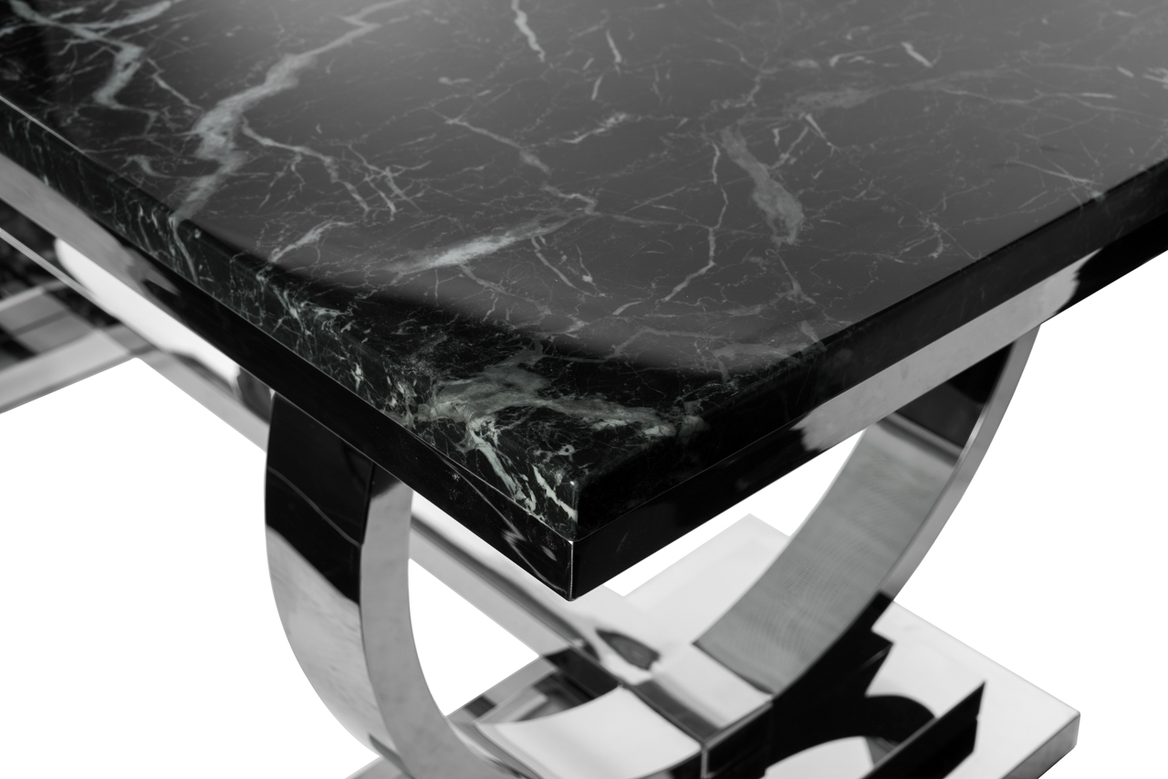 Обеденный стол прямоугольный темно-серый искусственный мрамор на основании хром 180 см Donna ДОМАШНЯЯ ОБСТАНОВКА SKY 045152 Серый;хром Santreyd - Вид №2