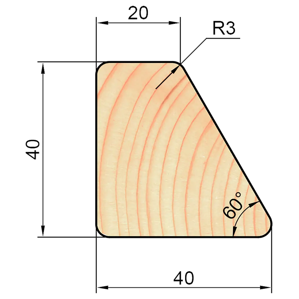 АРЕЛАН Декоративный скошенный брусок из сращенной сосны 40×40×2200 мм 82276353 STLM-0023825 - Вид №4