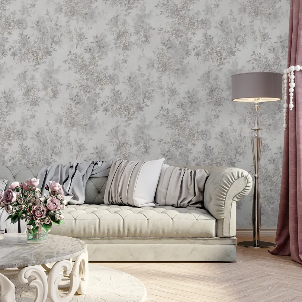 Обои флизелиновые Palitra Life Nancy серые 1.06 м PL71889-46 84659460 STLM-2093479 - Вид №2