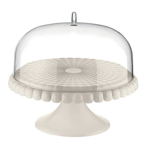 199401156 Блюдо для торта с крышкой tiffany, D30 см, акрил, молочно-белое Guzzini
