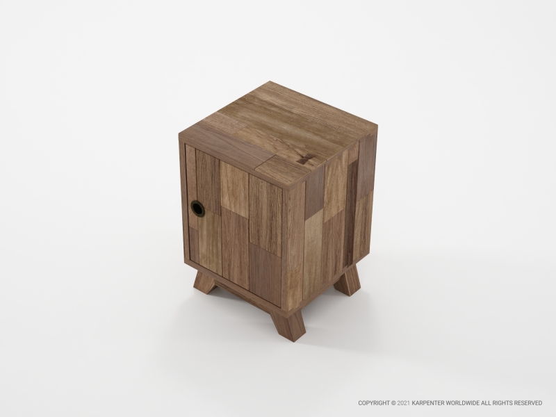 627_1335 Боковая - прикроватная тумбочка с дверцей (ii) Karpenter NEW BROOKLYN  - Вид №1