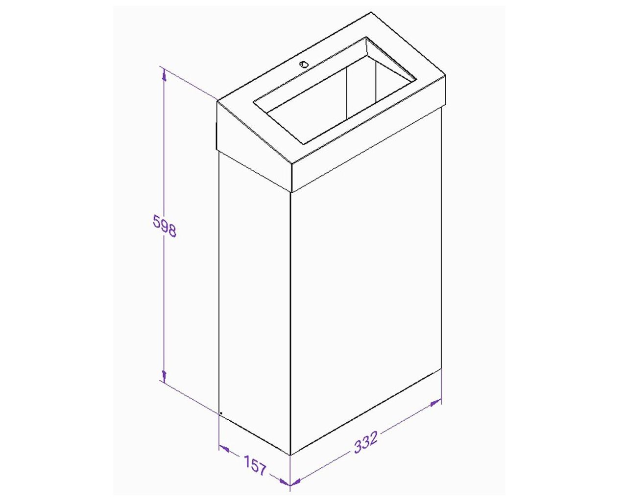 KSC106 Ведро для мусора открытое STELLA SLIM BLACK LINE, объем 27 л, черный Merida  - Вид №2