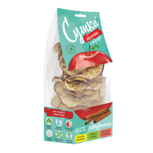 Чипсы фруктовые яблочные с корицей Сушки Биопродукты 30 г Santreyd 13286 - Вид №1