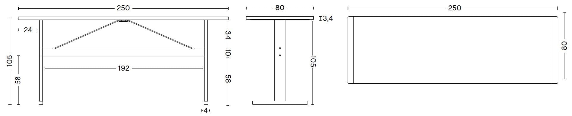 Высокий прямоугольный стол из шпона Hay дорожки ARCH-00143160 - Вид №6