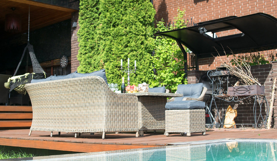 Мебель для дачи серая, диван кресла и столик на 6 персон "Сардиния" BESTA FIESTA  132665 Коричневый  - Вид №4