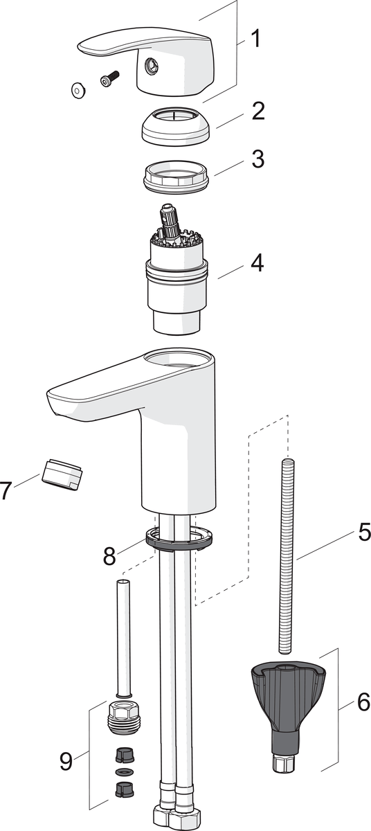 Oras 1010 Смеситель для умывальника 1010 Safira Хром  - Вид №4