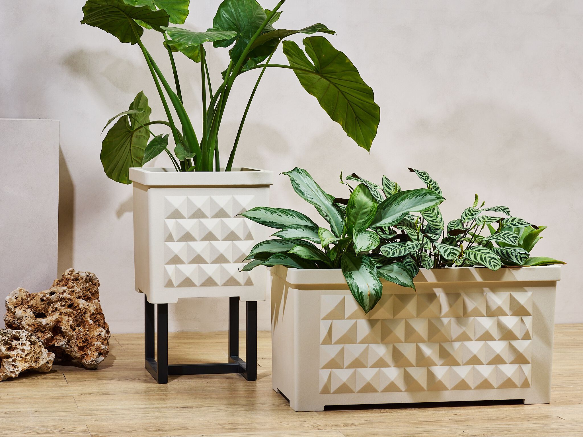 Перерабатываемый двухкомпонентный прямоугольный садовый горшок из смолы Ellemura бриллиант ARCH-00087992 - Вид №2