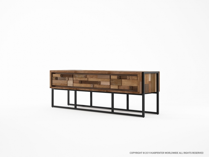 478_1178 Медиа-шкаф с 3 ящиками Karpenter Carv'n in Black  - Вид №1