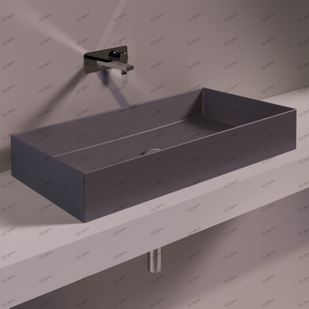 AG80ANTRACITEMATT Накладная раковина на столешницу  прямоугольная Simas Agile