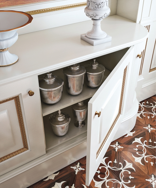 Regency5 Tifernoit Белый лакированный буазери в стиле регентства Soggiorno  - Вид №13