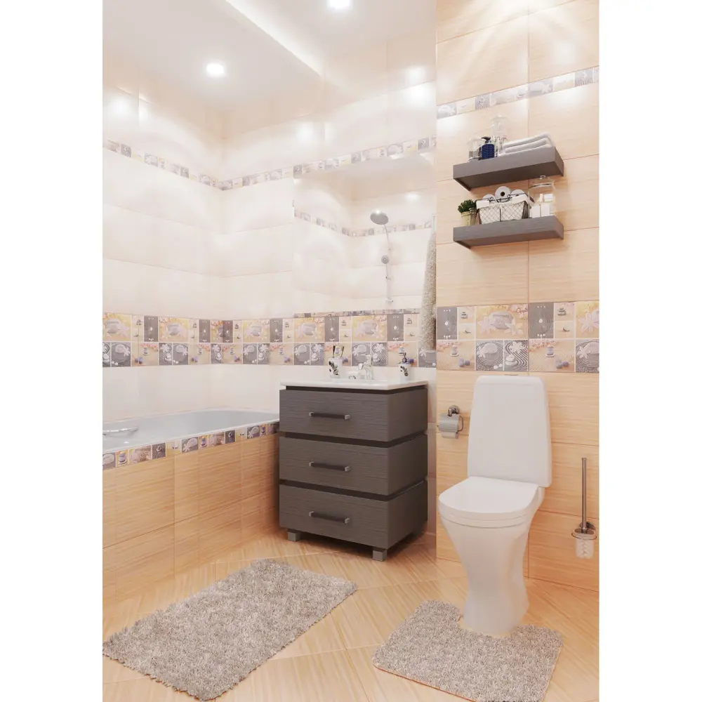 Тумба под раковину напольная Sanflor «Торонто» 60 см цвет серый STLM-2065403 - Вид №6