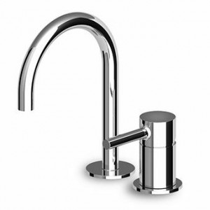 ZP6224 Смеситель для раковины, однорычажный, на 2 отверстия, с поворотным изливом, аэратором, гибкими шлангами. Zucchetti Pan