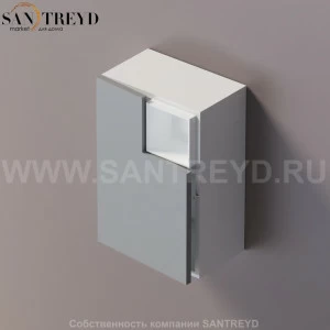 FLAT V Подвесной шкаф с мыльницей с петлями слева. Отделка: белая краска и серая краска. AFXMO238042ZG