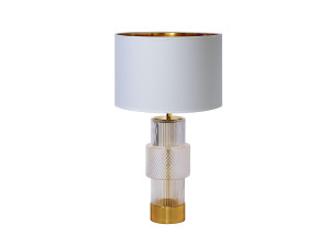 Настольная лампа из стекла и ткани