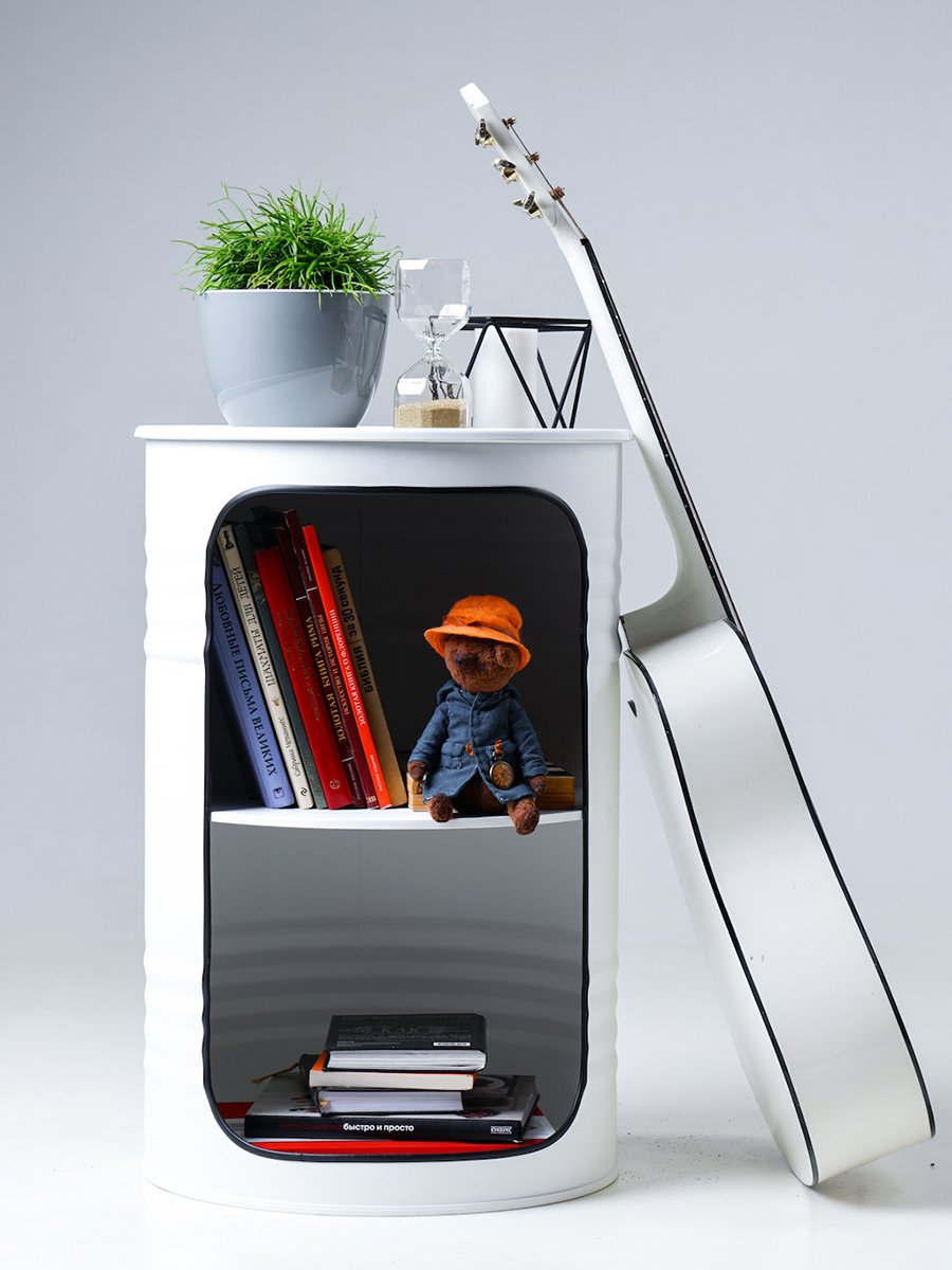 Бочка-шкаф декоративная металлическая белая X White STARBARREL  00-3895255 Белый  - Вид №5