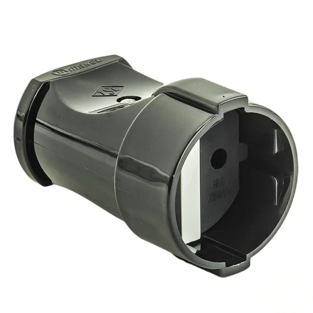 Розетка чёрная Makel 220 В 10375826 STLM-2147970 
