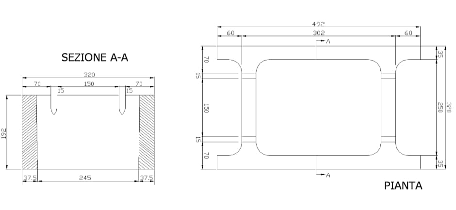 Бетонный полый опалубочный блок Gallotta Монокамера ARCH-00015768 - Вид №1