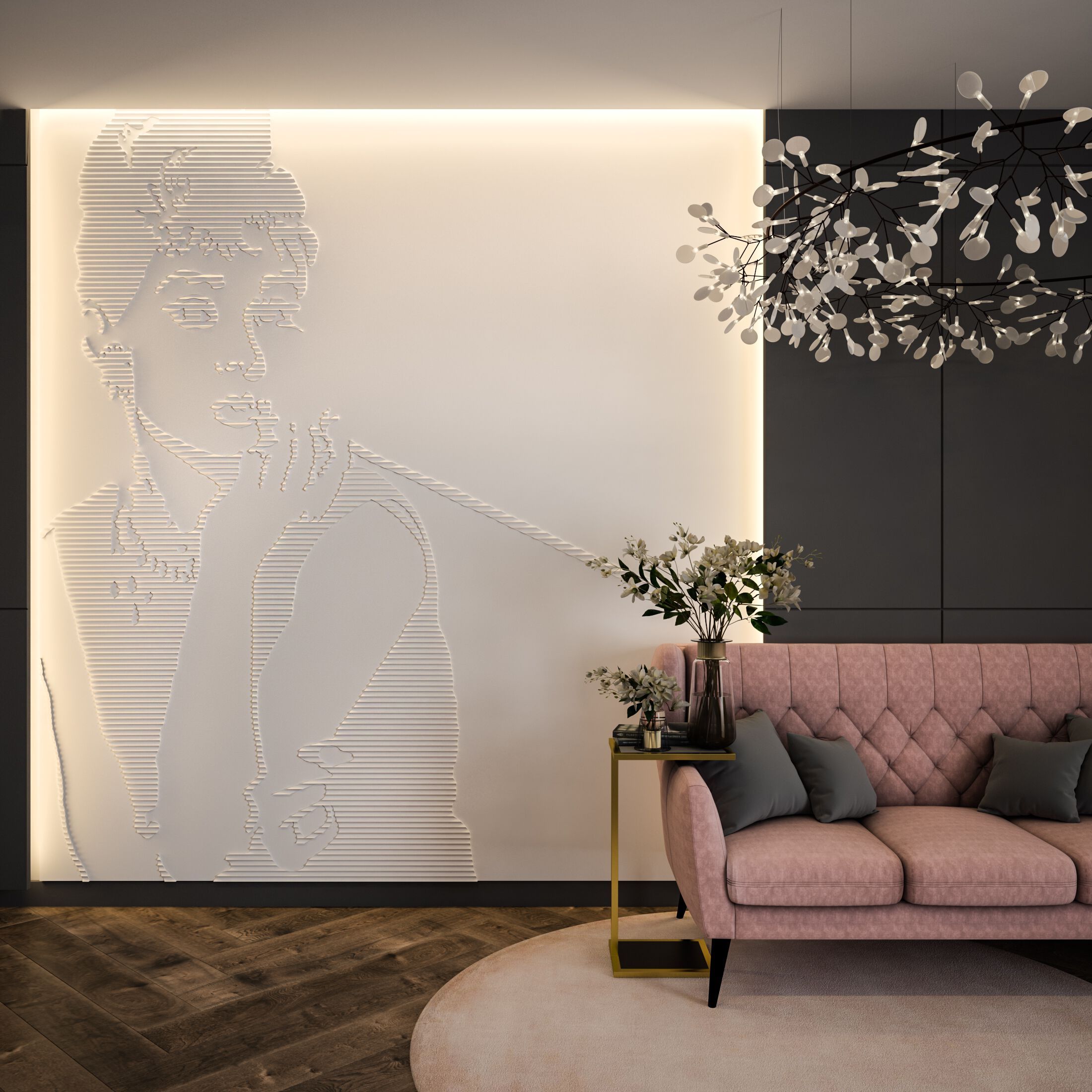 Трехмерная декоративная гипсовая панель WallDeco AUDREY HEPBURN ARCH-00030892 - Вид №1