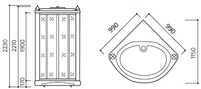 A-0840W Душевая кабина Appollo A Santreyd - Вид №1