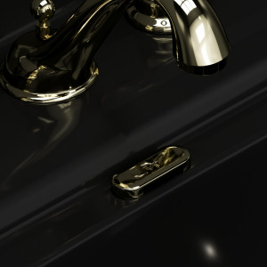 811391 Накладка на перелив из латуни , цвет Золотистый Kerasan Waldorf Италия