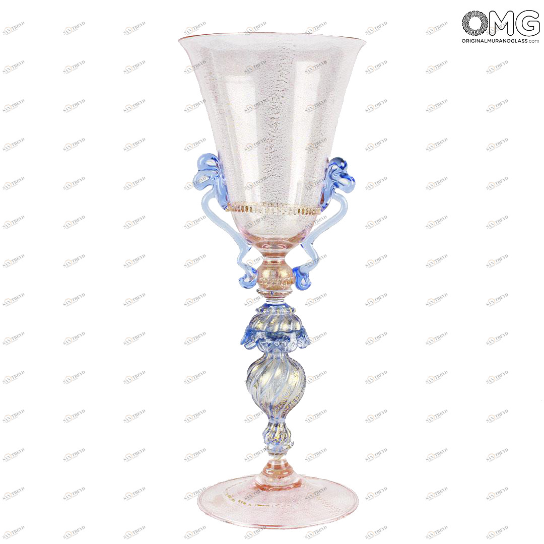 389 ORIGINALMURANOGLASS Венецианский кубок Rezzonico - муранское хрустальное стекло OMG 10 см 