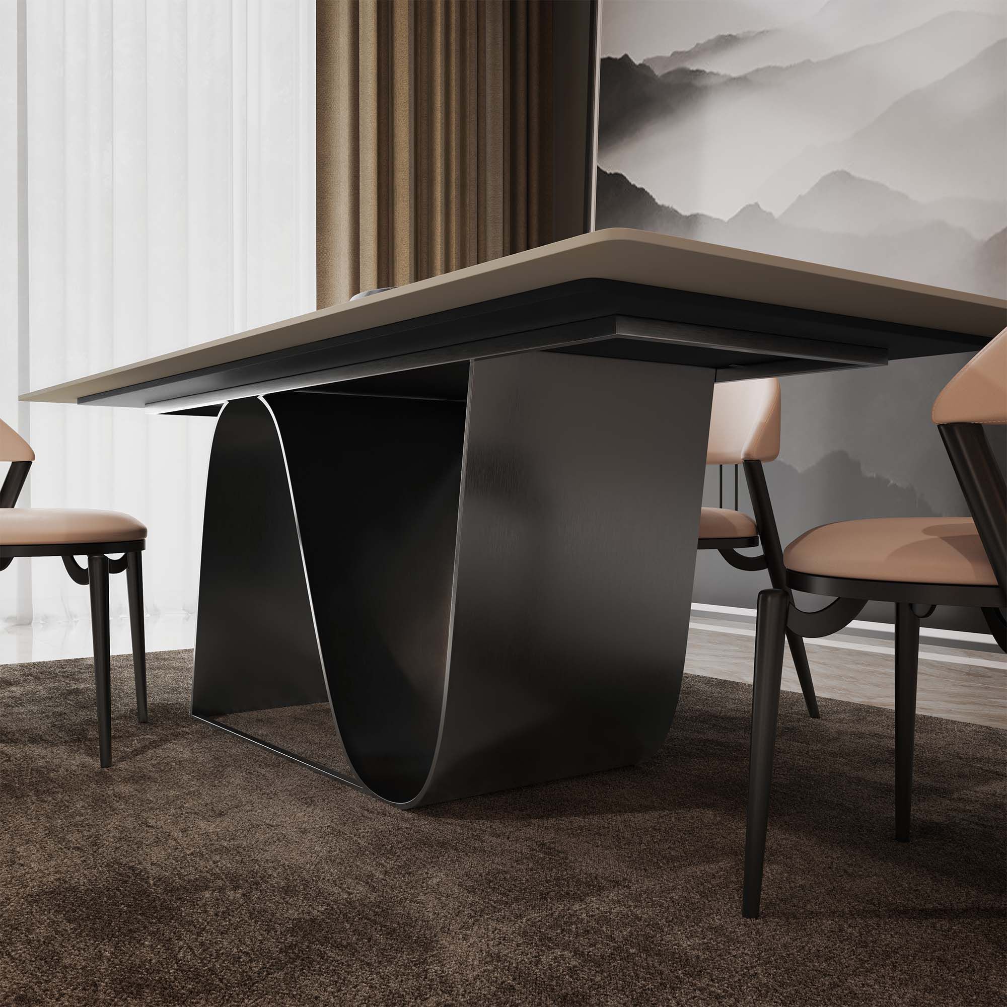 Прямоугольный стол из спеченного камня и стальное основание GIULIA GRILLO BORDEAUX ARCH-00104374 - Вид №3