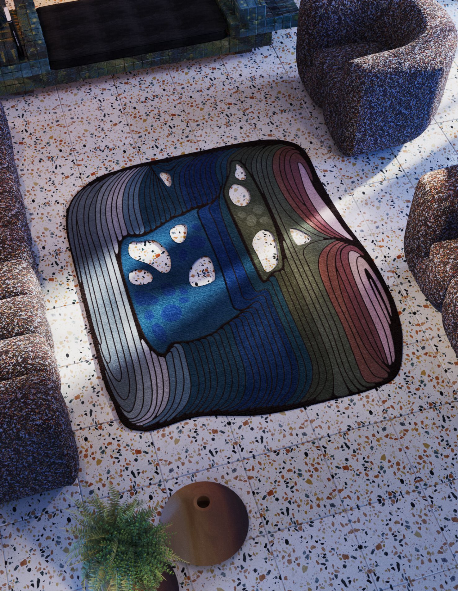 Изогнутый ковер ручной работы Tapis Rouge электрический ARCH-00116026 - Вид №9