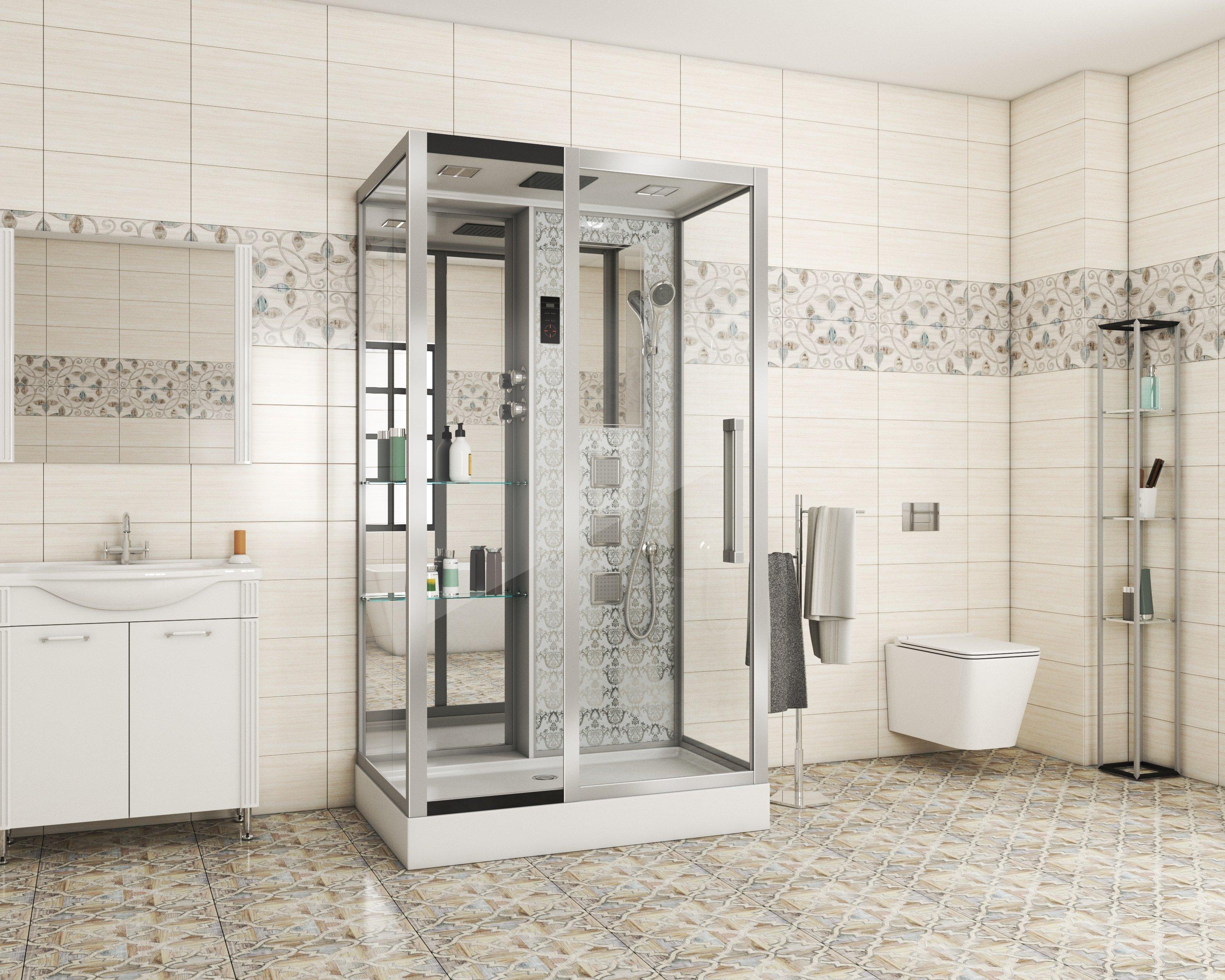 Душевая кабина NG-7713WL (820x1200х2150) низкий поддон стенки БЕЛЫЕ Niagara Luxe - Вид №1