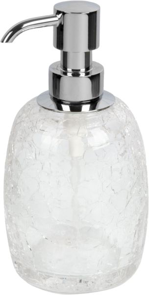 6603/CH-CRD-V5 Surya Crystal, дозатор овальный с помпой V5, цвет хром - эффект битого стекла