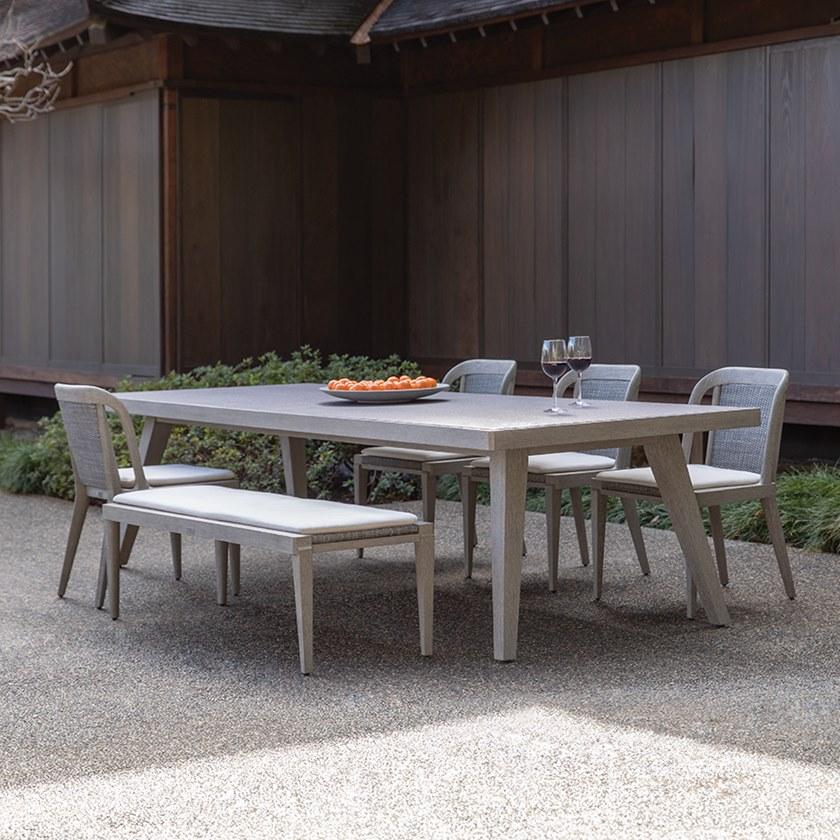 JANUS et Cie Прямоугольный стол из тика с керамической вставкой Rock garden sun-id-1363572 - Вид №3