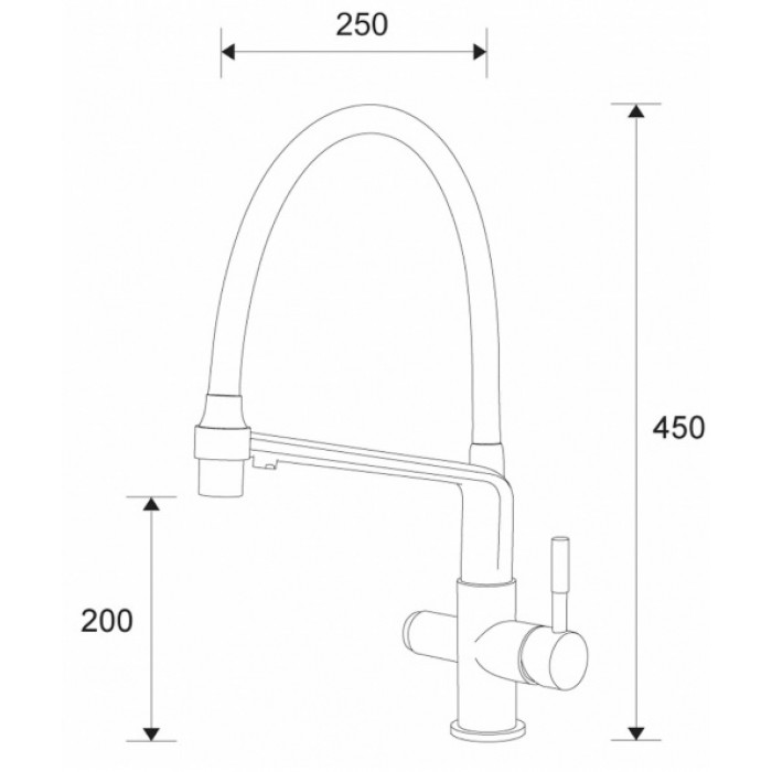 Zorg ZR 343-8 YF Смеситель для кухни Zorg 450х250 мм  - Вид №2