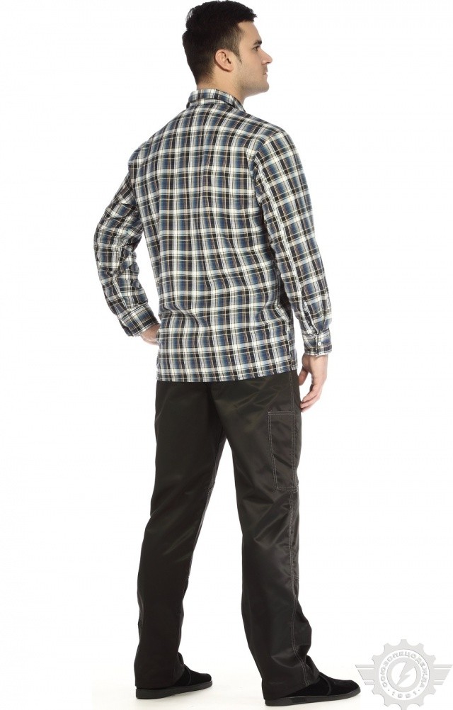 69155 Сорочка рабочая синяя  Толстовки, рубашки, футболки, тенниски размер 48-50 Спецодежда  - Вид №5