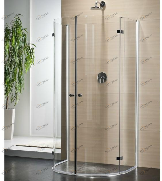 Duka Полукруглая душевая кабина из хрусталя с распашной дверцей Vertica - con soli profili verticali Gfpmr