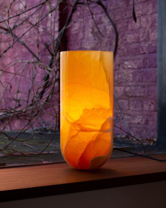 Светодиодная настольная лампа из оникса с диммером