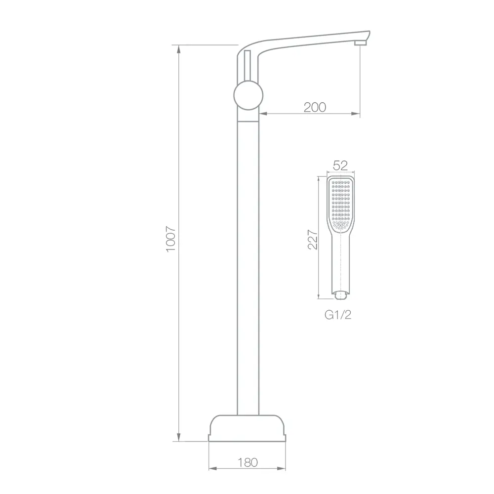 Смеситель для ванны Culto Klod напольный однорычажный цвет хром STLM-2179473 - Вид №5