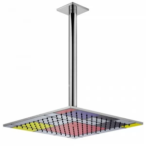 Graffio Квадратная лейка душа 240 × 240 мм с круглым потолочным кронштейном 300 мм, квадратная розетка. MR852