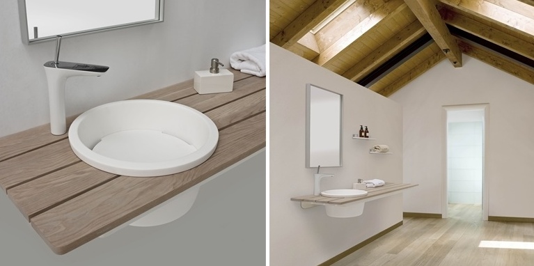 СТОЛЕШНИЦА ИЗ ДУБА СО ВСТРОЕННОЙ РАКОВИНОЙ LIMON 120 СМ McBath - Вид №2