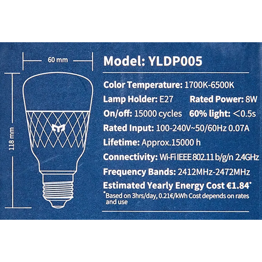 Лампа умная светодиодная Yeelight E27 200-240 В 10 Вт груша матовая 800 лм регулируемый цвет света RGBW для диммера STLM-2194174 - Вид №12