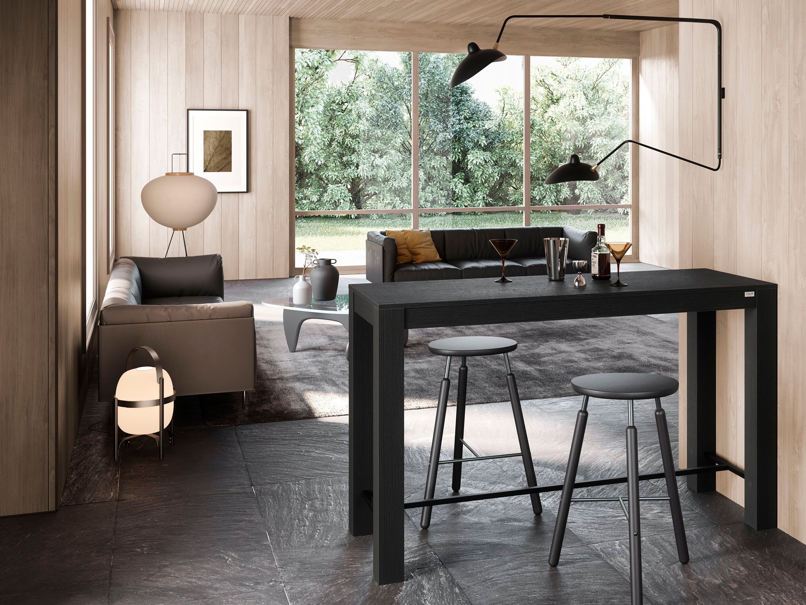 Высокий прямоугольный стол из черного ясеня Mobili Fiver Rachele ARCH-00034497 - Вид №3