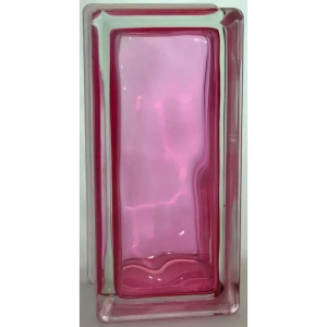 Стеклоблок Vitrablock Волна окрашенный внутри половинка цвет розовый