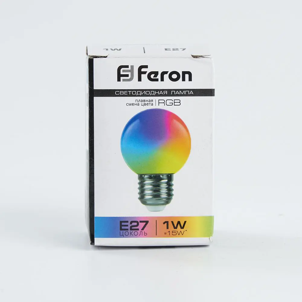 Лампа светодиодная Feron E27 LB-37 220 В 1 Вт шар регулируемый цвет света RGB матовый плафон 85499840 STLM-2108895  - Вид №3