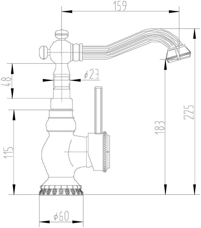 Смеситель ZorG Antic A 309U-SL для раковины, серебро - Вид №1