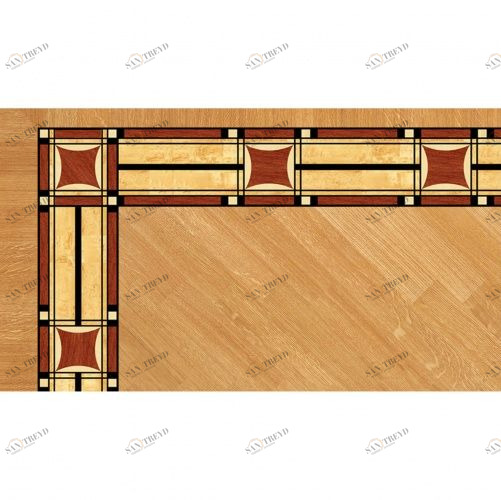 Художественный паркет Da Vinci Паркетный Бордюр 26-201 Орех Европейский (Грецкий) Селект (Гладкая) 1000х200 мм 26011201