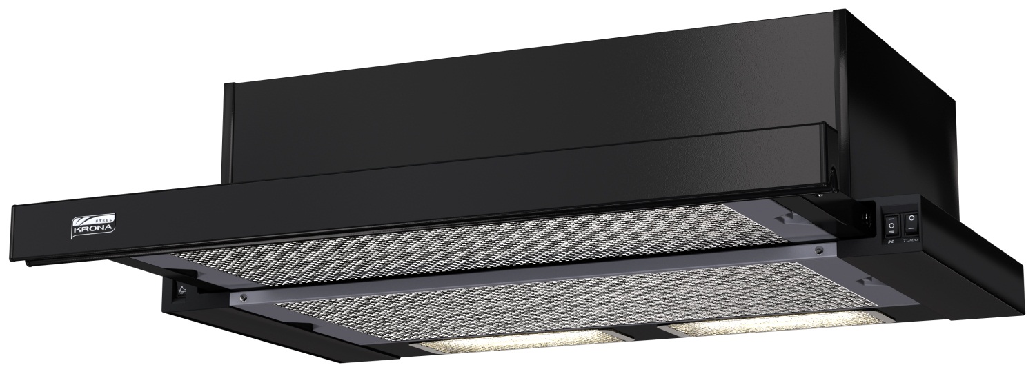 1015289 Вытяжка телескопическая KRONA KAMILLA 2M 600 черный/черный STDN-0062370 - Вид №1