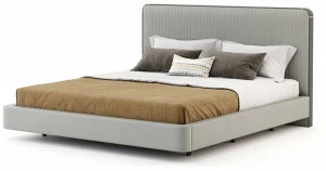 Laskasas Двуспальная кровать из ткани с высоким изголовьем