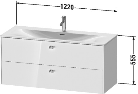 BR431404343 Brioso Тумбочка подвесная Базальт матовый, декор Duravit - Вид №1